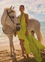 Sinead Halter Maxi Dress - Lime