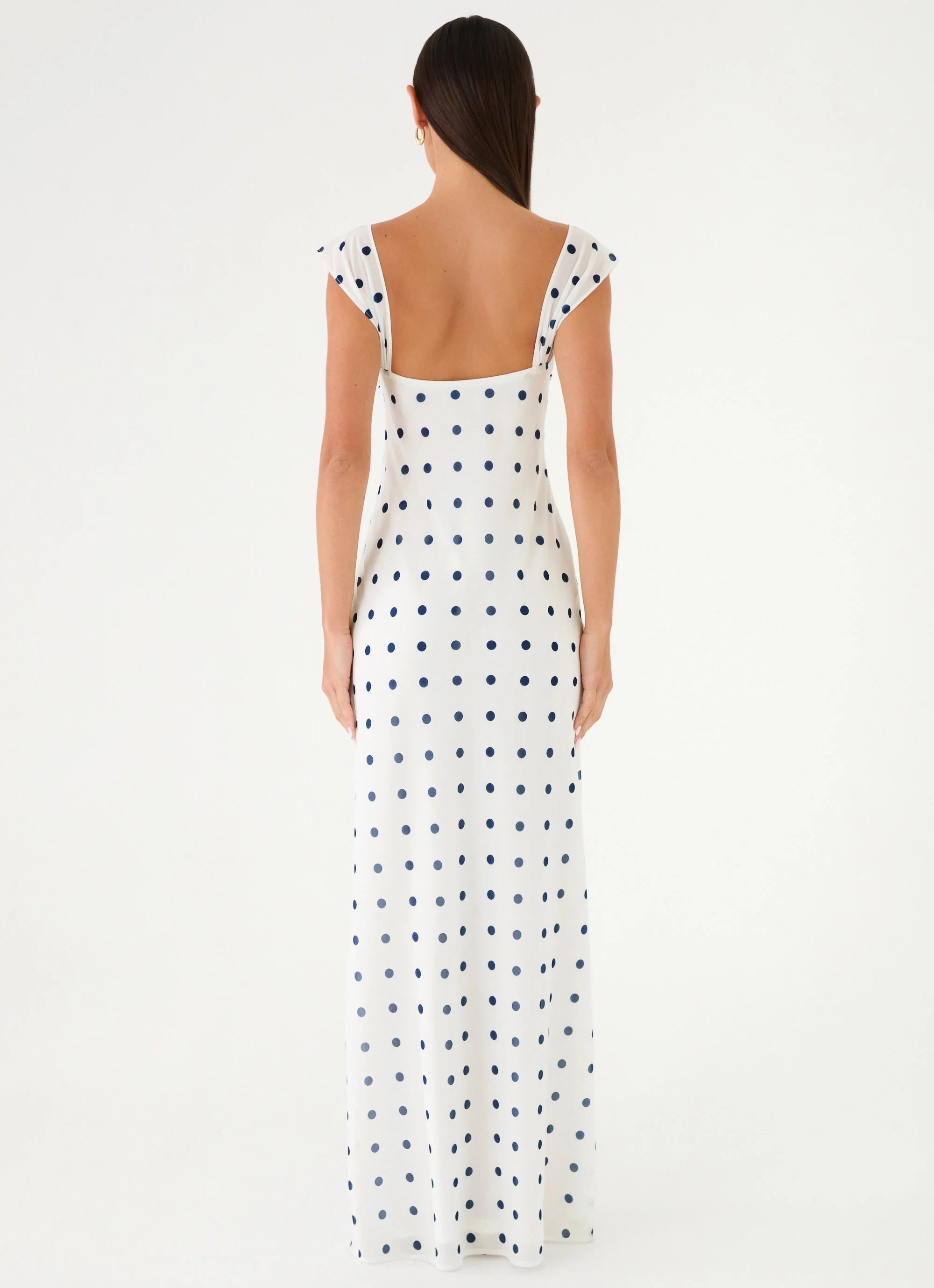 Roma Notte Maxi Dress - Porcelain Blue Polka Dot